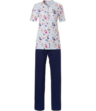 Pastunette ladies full button cotton pyjama set  'peacock feathers'