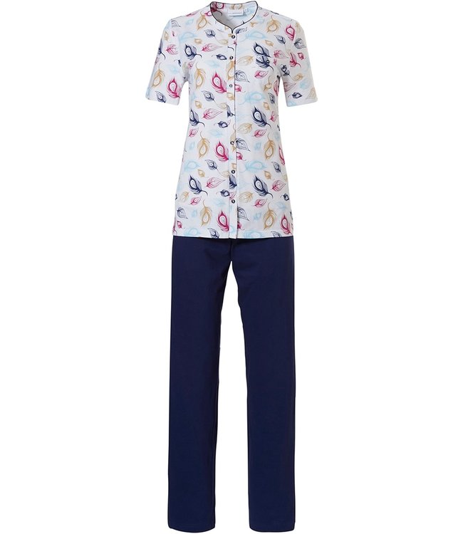 Pastunette ladies full button cotton pyjama set  'peacock feathers'