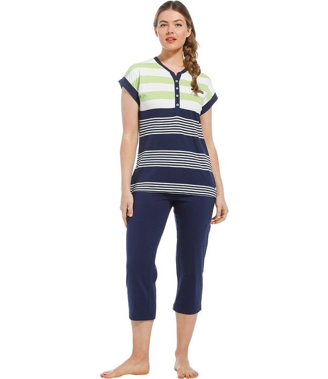 katoenen pyjama met korte mouwen 'all bout stripes'