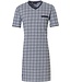 Pastunette for Men mens grey short sleeve cotton nightshirt 'checked up'