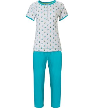 Pastunette short sleeve cotton pyjama set 'little tulips & dots'