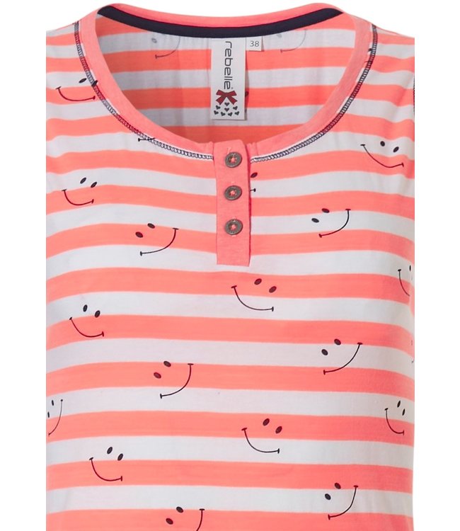 mouwloos nachthemd met knoopjes 'I love it, sailor stripes'