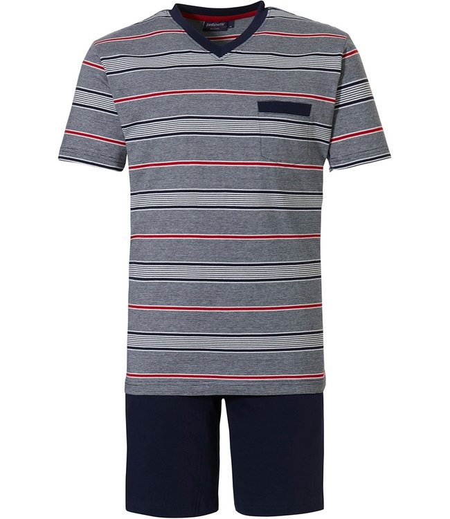 Pastunette for Men katoenen heren shortama 'cool mixed stripes'