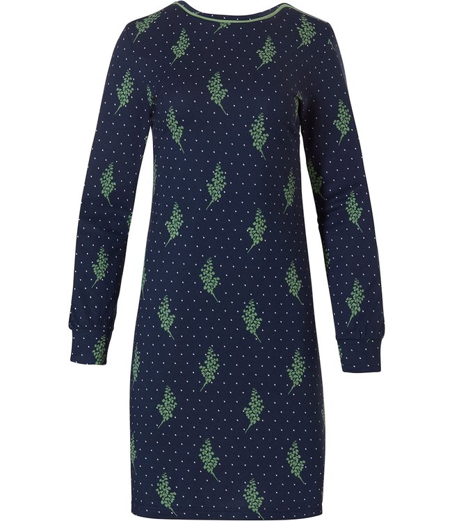 ladies wide neck cotton-modal nightdress 'winter floral charm'