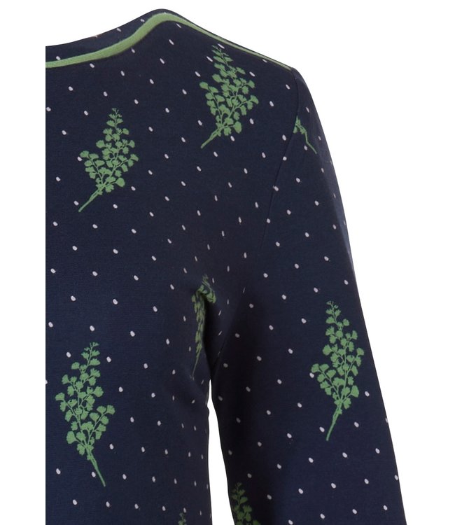 dames nachthemd van katoen-modal met wijde hals 'winter floral charm'