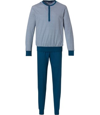 Pastunette for Men long sleeve pyjama with buttons 'symmetrical diamond blocks'