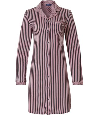 Pastunette katoen-modal doorknoop dames nachthemd 'smart stripes & diamonds'