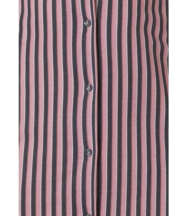 katoen-modal doorknoop dames nachthemd 'smart stripes & diamonds'