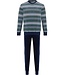 Pastunette for Men velvet lounge & relax mens pyjama with cuffs 'just stripes'
