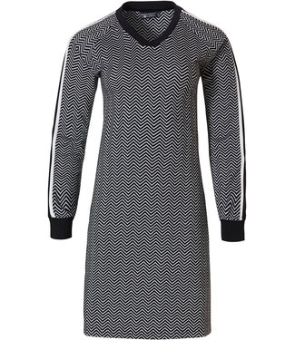 Pastunette Deluxe dames homedress met v-hals 'sporty monochrome chic fashion'