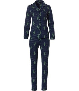 Pastunette Deluxe dames katoen-modal doorknoop pyjama 'winter bloemen'