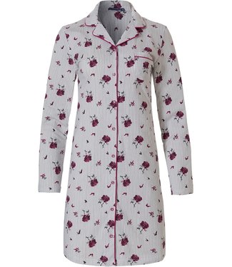 Pastunette full button cotton nightdress 'striped floral beauty'