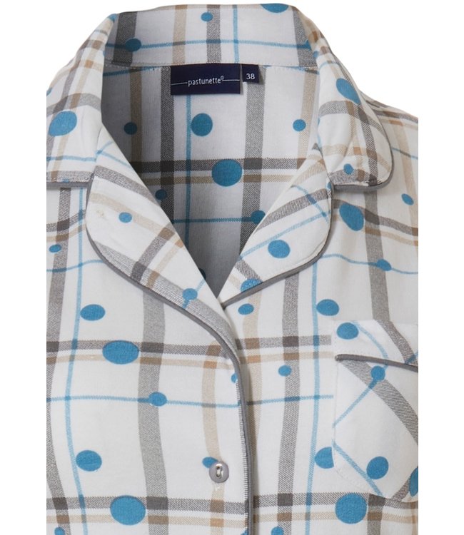 full button french terry nightshirt 'mysterious circles & checks'