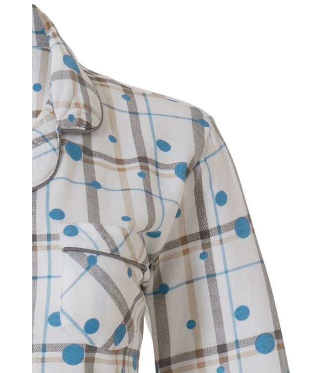 full button french terry nightshirt 'mysterious circles & checks'