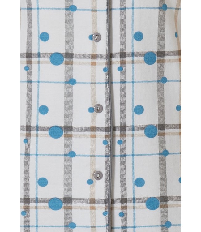 full button french terry nightshirt 'mysterious circles & checks'