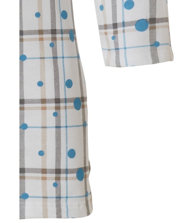 full button french terry nightshirt 'mysterious circles & checks'