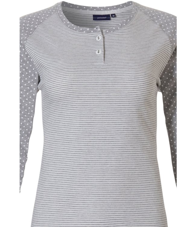 dames lounge pyjama katoenmix 'just dotty & stripes'