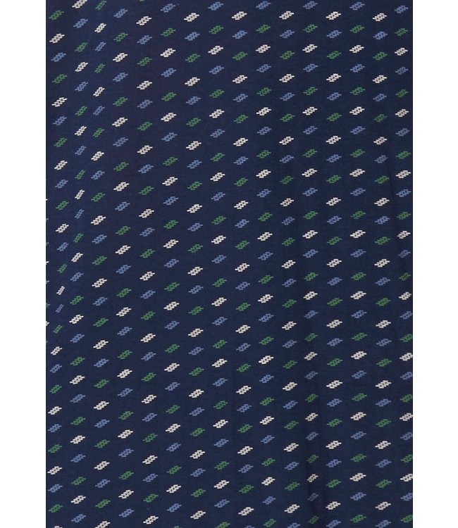 donkerblauw katoenen heren nachthemd met v-hals 'chain link'