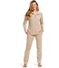 beige, zacht velours lounge-huispak 'chic velvet lines'