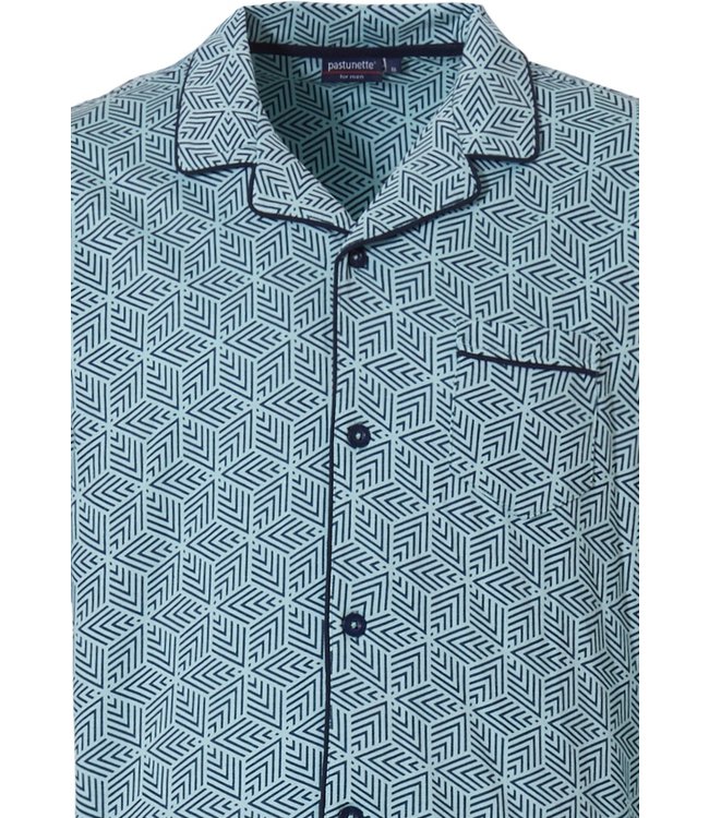 katoenen heren doorknoop pyjama 'trendy hexagon star'