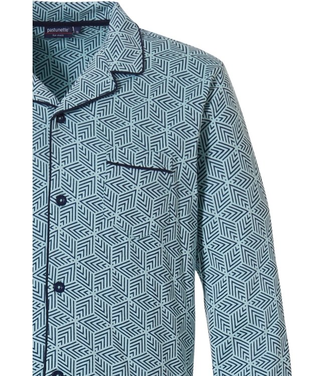 katoenen heren doorknoop pyjama 'trendy hexagon star'