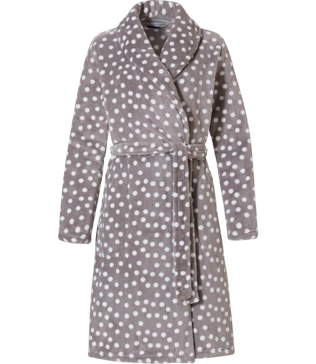 warme fleece overslag ochtendjas 'deeply dotty'