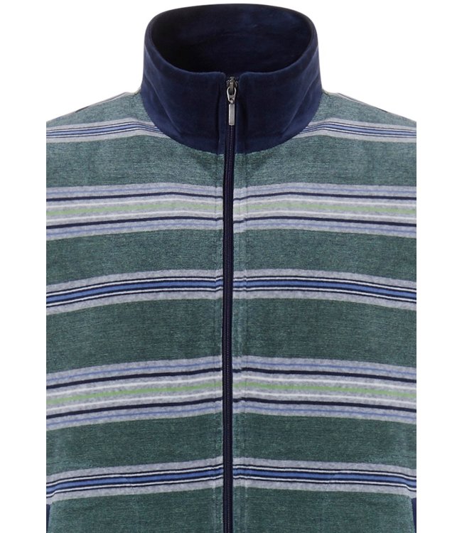 velvet lounge & relax mens homesuit with zip 'just stripes'