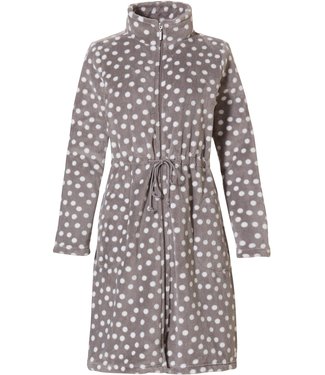 Pastunette warme fleece ochtendjas met rits 'deeply dotty'