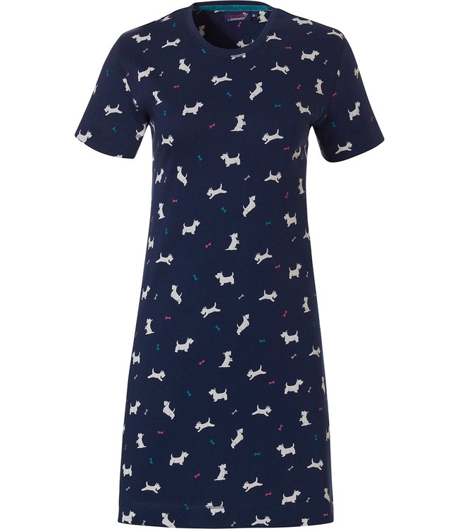 Rebelle short sleeve cotton nightdress 'little Seth scottie dog '