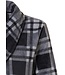 grey fleece wrap-over morningown with belt 'sporty checks'