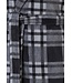 grey fleece wrap-over morningown with belt 'sporty checks'