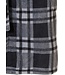 grey fleece wrap-over morningown with belt 'sporty checks'