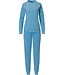 Pastunette badstof lounge-pyjama set voor dames 'hemelsblauwe strepen'