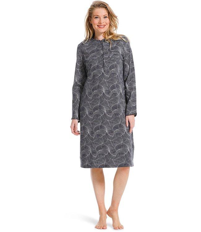 long sleeve cotton nightdress 'abstract orchid'