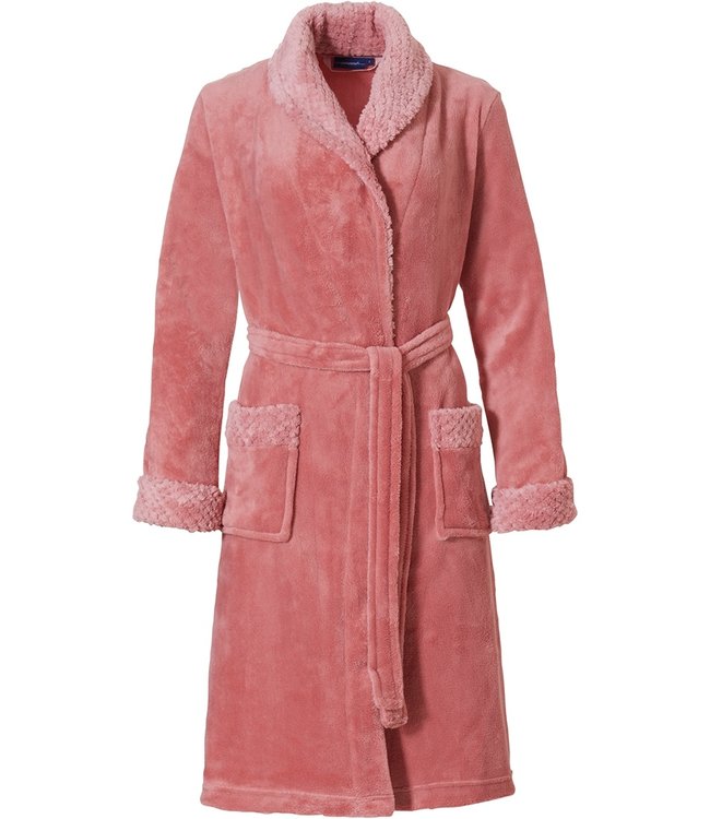 Pastunette soft fleece wrap-over morninggown 'quilted detail'