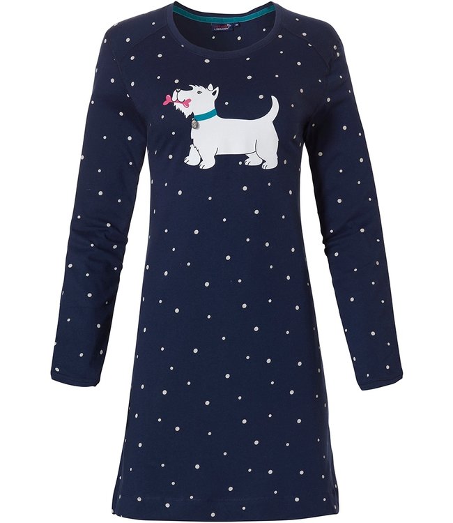 Rebelle long sleeve cotton nightdress 'Seth scottie dog dottie'