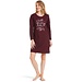 ladies dark red cotton nightdress 'beautiful flowers'