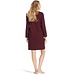 ladies dark red cotton nightdress 'beautiful flowers'
