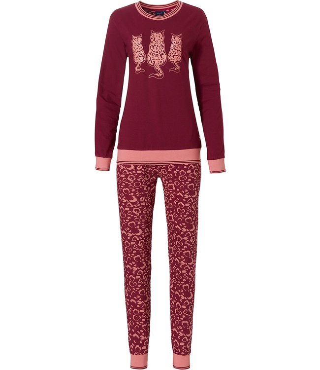 Pastunette long sleeve pyjama set 'cute cats tabby print'