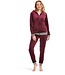 velvet home lounge suit with zip 'rich bordeaux beauty'