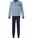 Robson light blue long sleeve cotton pyjama with buttons 'geometrical arches'