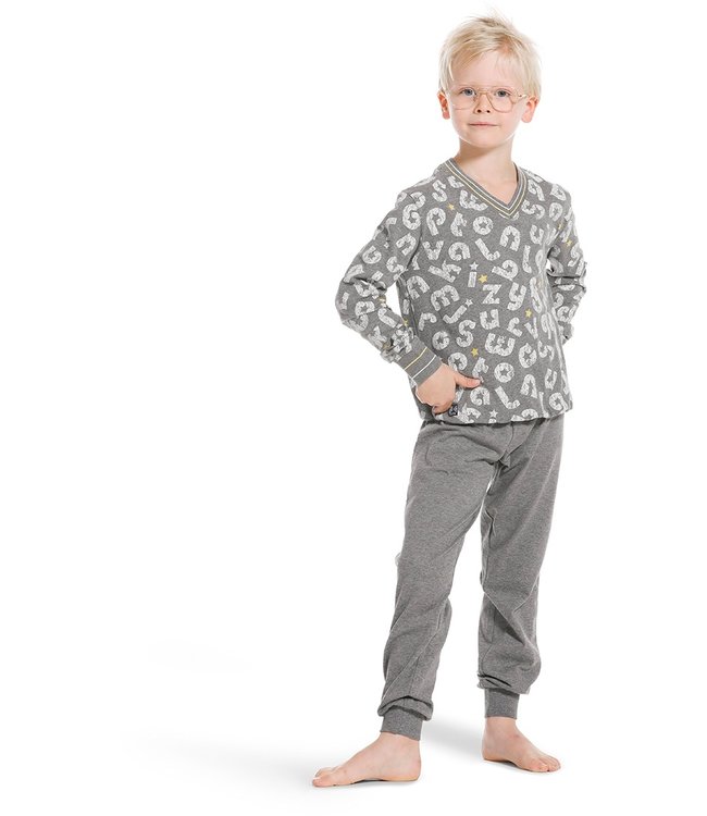 jongens pyjama met boorden 'funky ★ letters'