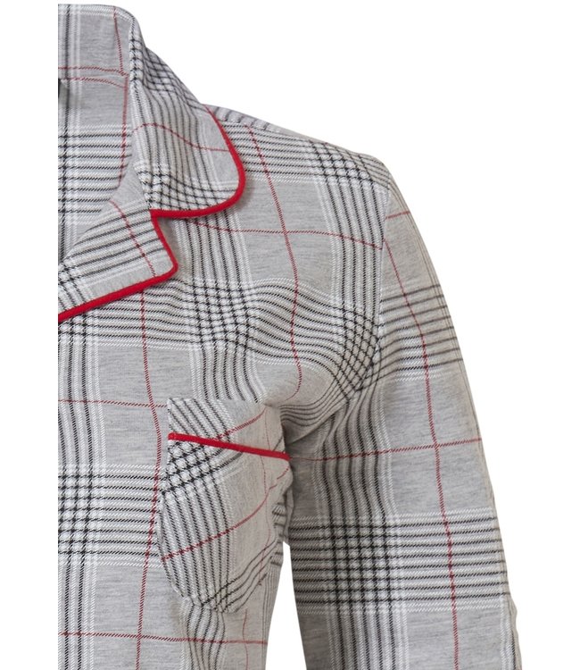 ladies full button nightdress 'stylish checks'