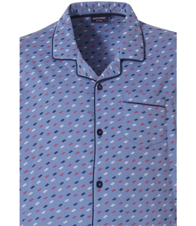 light blue full button cotton pyjama 'chain link'