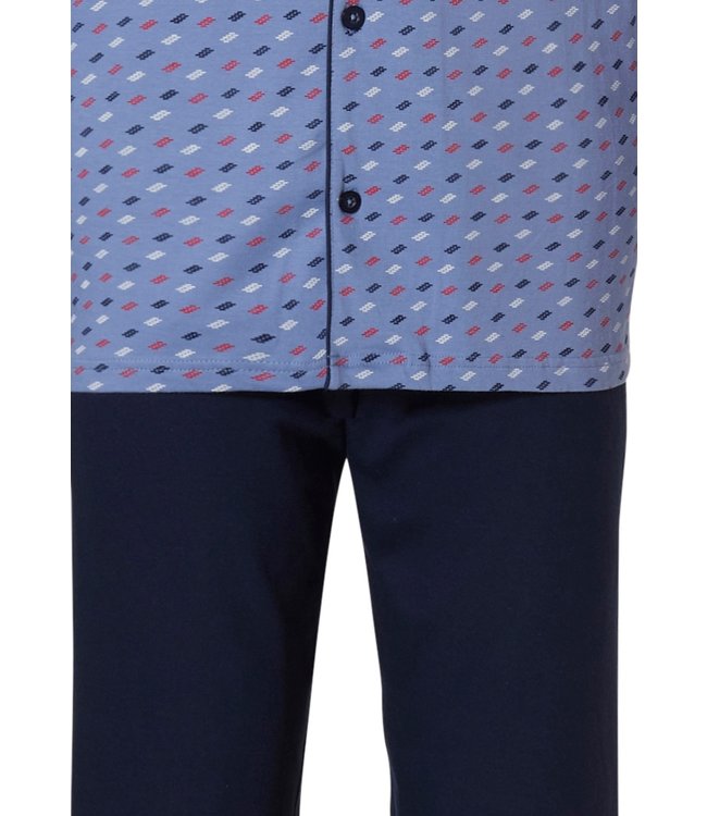 light blue full button cotton pyjama 'chain link'