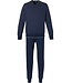 Pastunette for Men dark blue 'v' neck cotton pyjama with cuffs 'chain link'