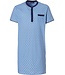 katoen-modal blauw heren nachthemd met knoopjes 'vintage star'