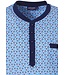 katoen-modal blauw heren nachthemd met knoopjes 'vintage star'
