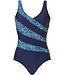 Pastunette Beach sea blue 'v' neck swimsuit 'pretty animal lines'