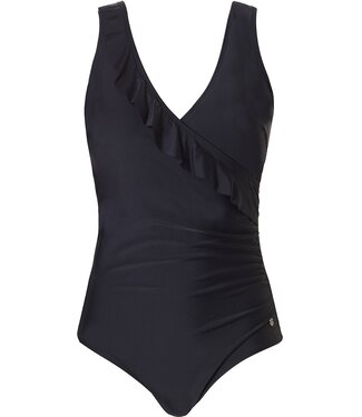 Pastunette Beach pure black badpak 'model perfect frill'